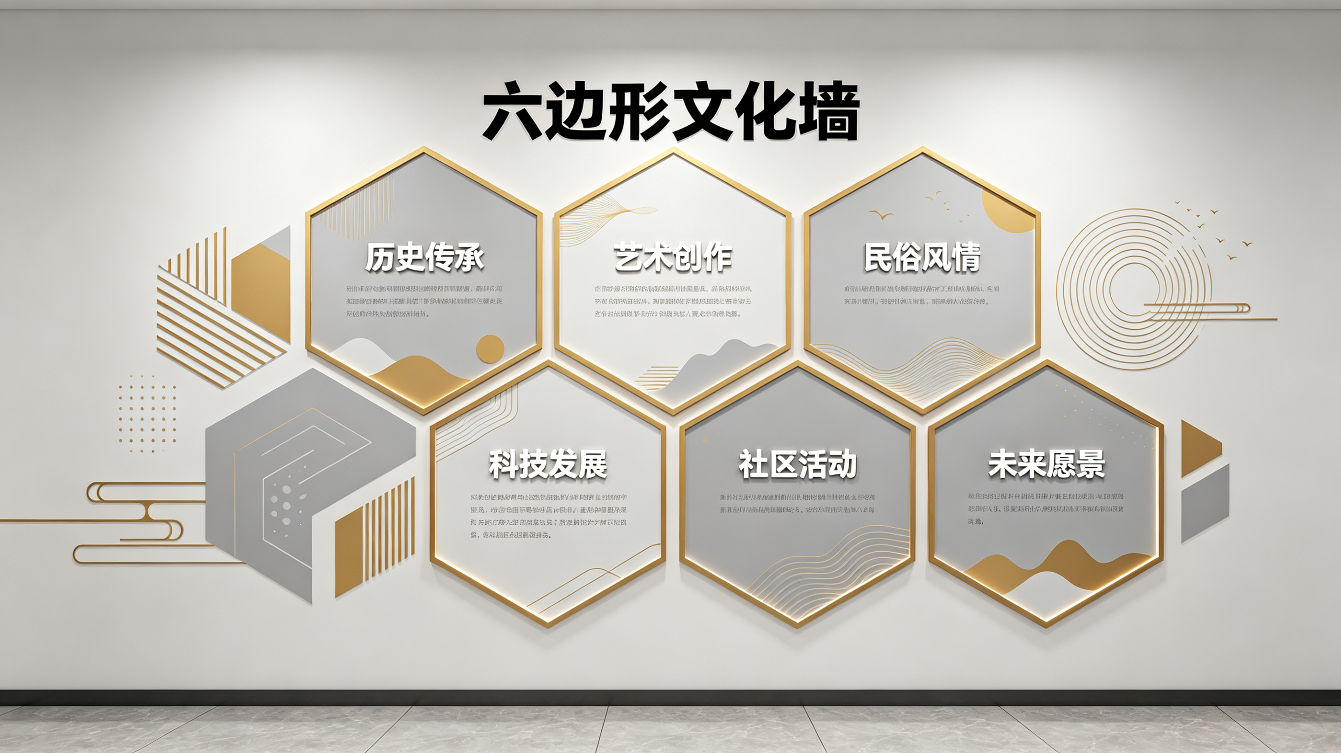 长沙企业文化墙 | 六边形信息美学